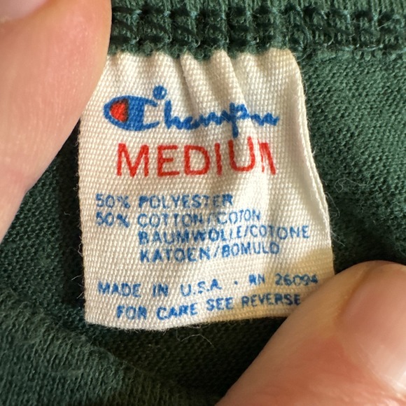 Vintage Champion Green single stitch shirt 70s M Fits S Michigan State Spartans - Picture 2 of 8